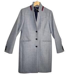 J. Crew Regent Coat Women' SZ 4 Gray Wool Lined Coat Preppy Quiet Luxury Chic
